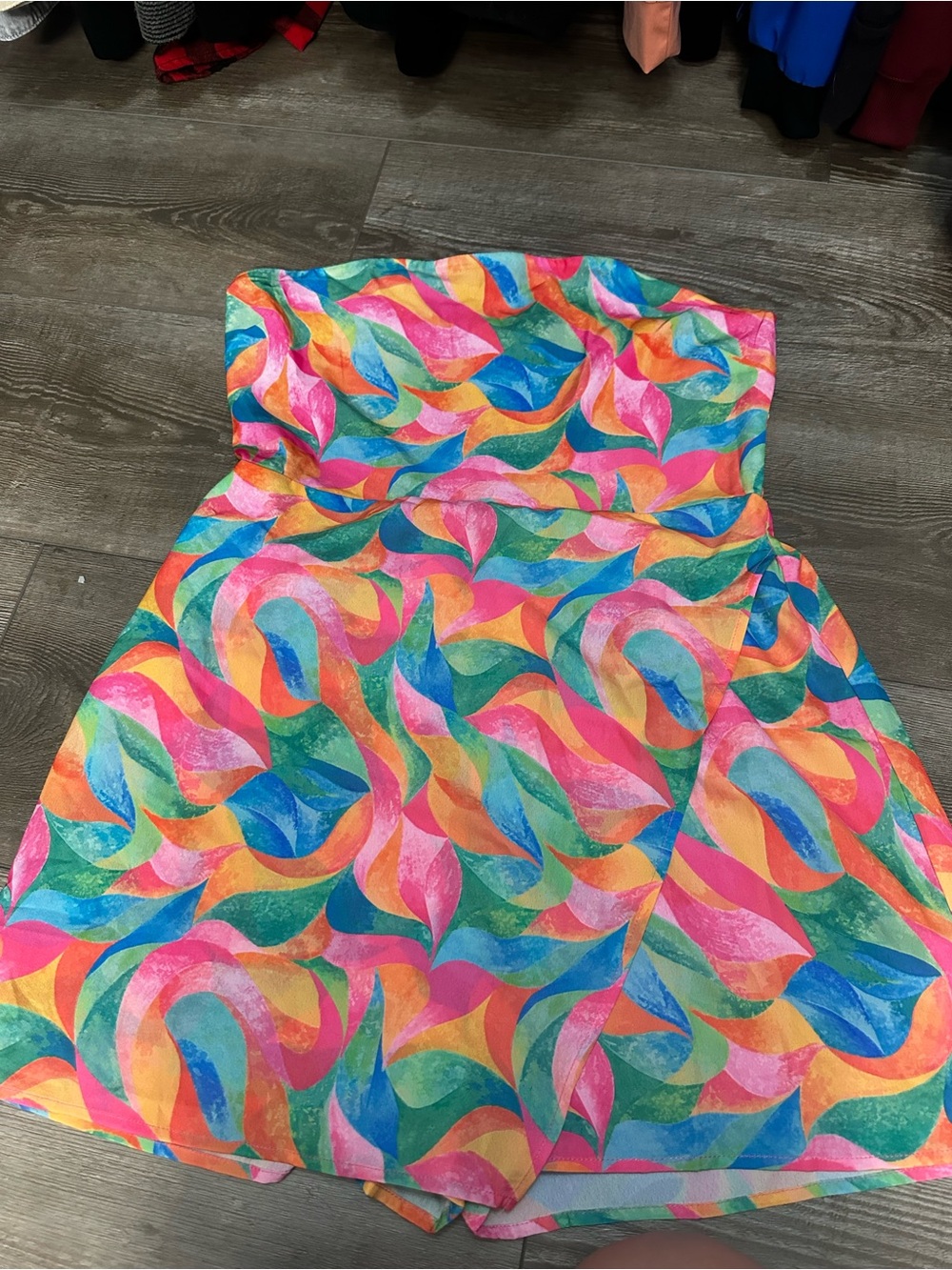Pink Lily Multicolor Strapless Tank